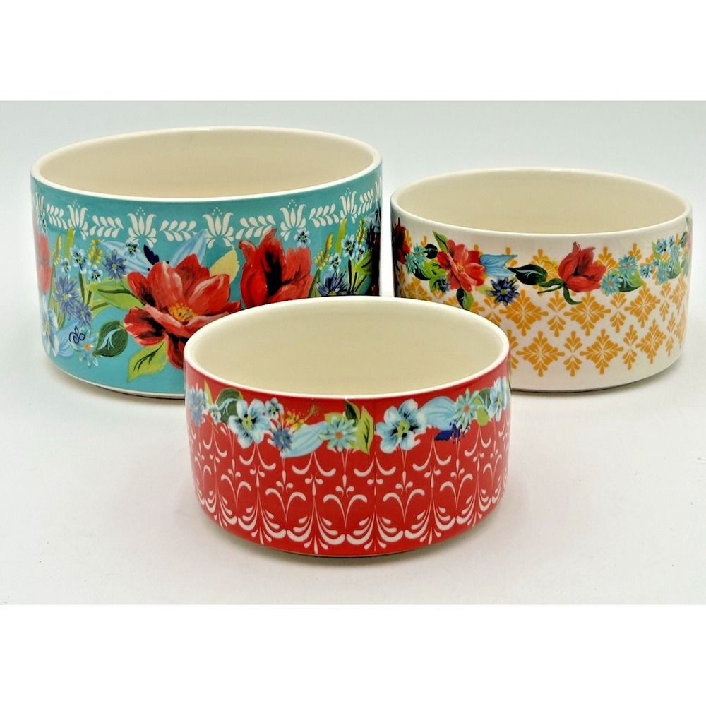 The Pioneer Woman Spring Bouquet Stoneware Storage Bowl 3 Piece 2018DMT